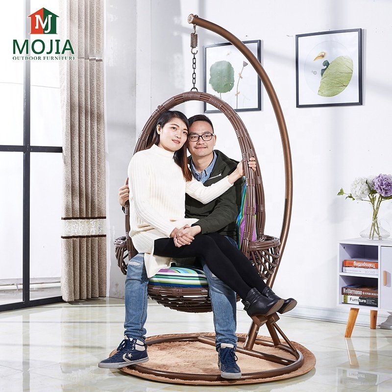 Sing Seat Swing Basket Shape Indoor Hanging Swing Chair Rattan Swing Chair For Garden Leisure