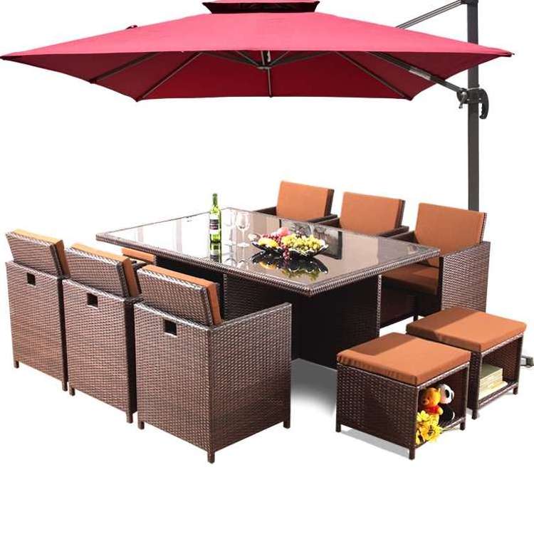 Garden Sofas Rattan Outdoor Furniture Bistro Dining Set Patio Leisure Rattan Wicker Chair Cube Rattan Set