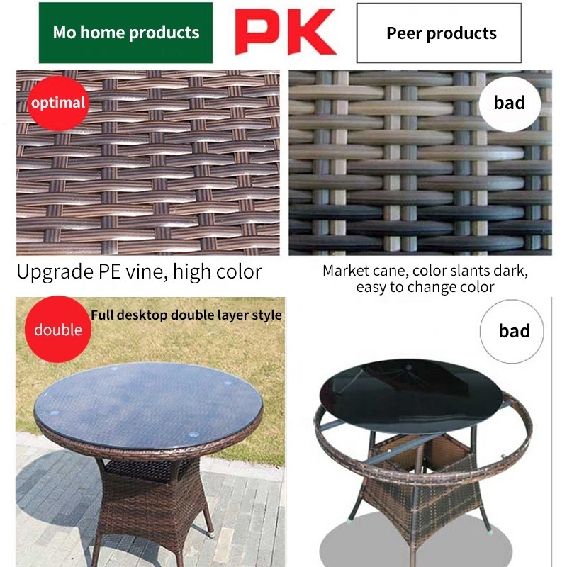 Outdoor Furniture Patio Synthetic Rattan Chair Coffee High Back Rattan Chairs Commercial Garden Table And Chairs