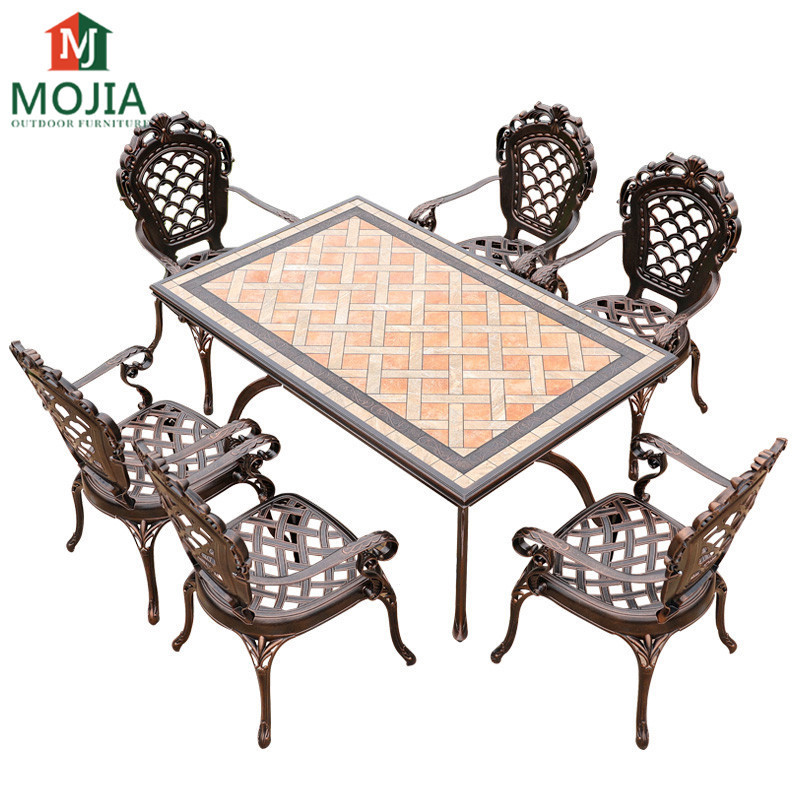 Aluminum Outdoor Furniture Traditional Aluminum Patio Dining Sets Backyard Leisure Chair cast aluminum BBQ tables