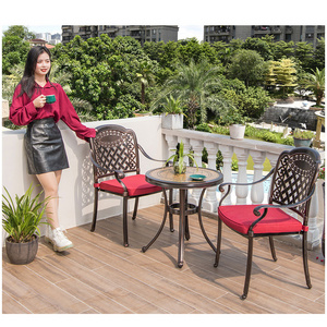 2022 outdoor furniture patio chairs for balcony die cast aluminum foldable chair indoor table and chair dinner garden set