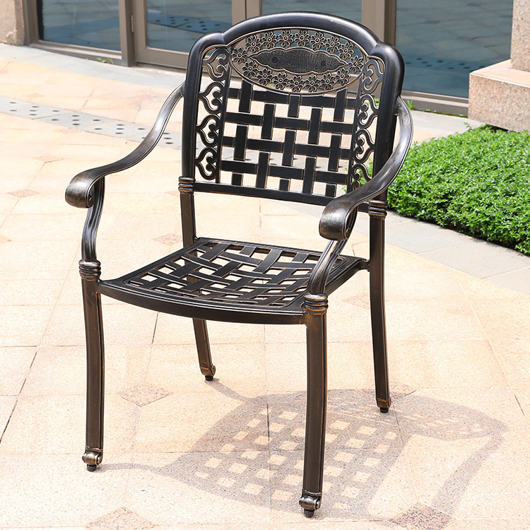 Outdoor Furniture Cast Aluminum Patio Chairs Cast Iron Patio Furniture Leisure  Chair Cafe Bistro Chairs Garden Furniture Sets