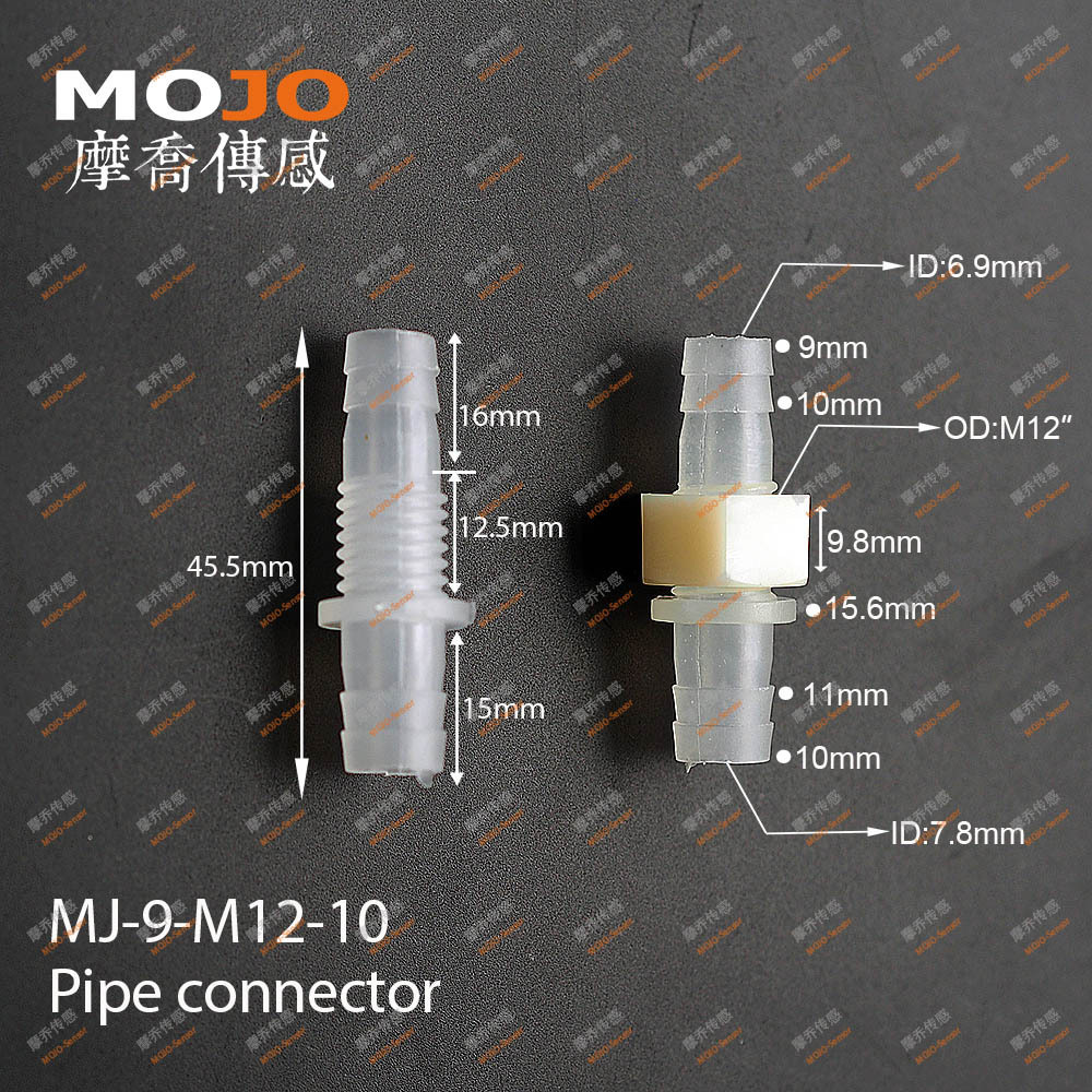 MJ-9-M12-10 Barb 9-10mm Middle OD: M12 water pipe bulkhead union fitting