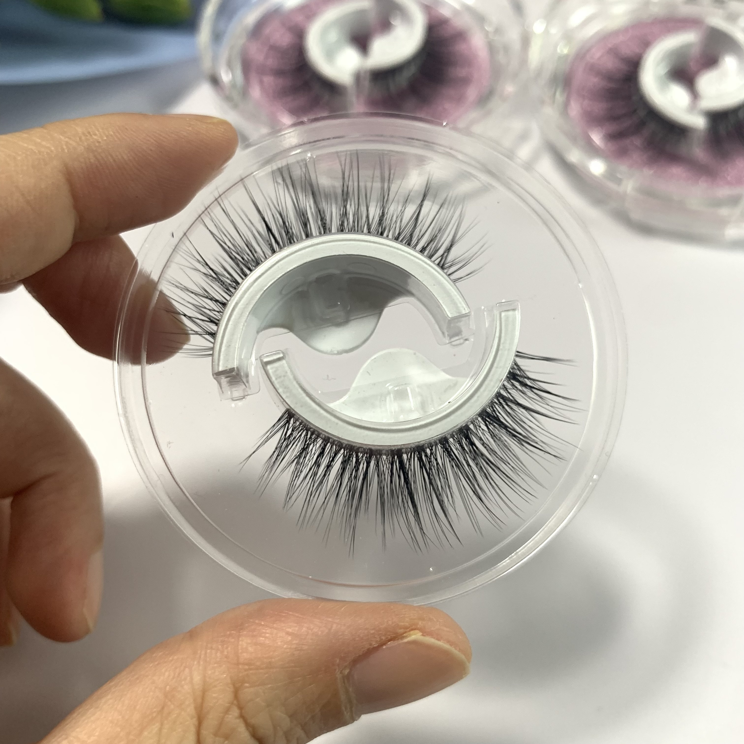 MJMOJO 3d Natural Wispy Reusable Lashes Wholesale Self-Adhesive Eyelashes No Glue No Eyeliner Self Adhesive Eyelashes