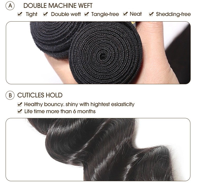 MJMOJO Wholesale Customized Machine Hair Volume Weft Top Quality 100% Remy Virgin Human Hair Double drawn Volume Weft