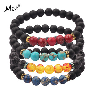 Hot Sale Custom Handmade Colorful 8mm Natural Gemstone Jewelry Charm Beads Bracelet for Women