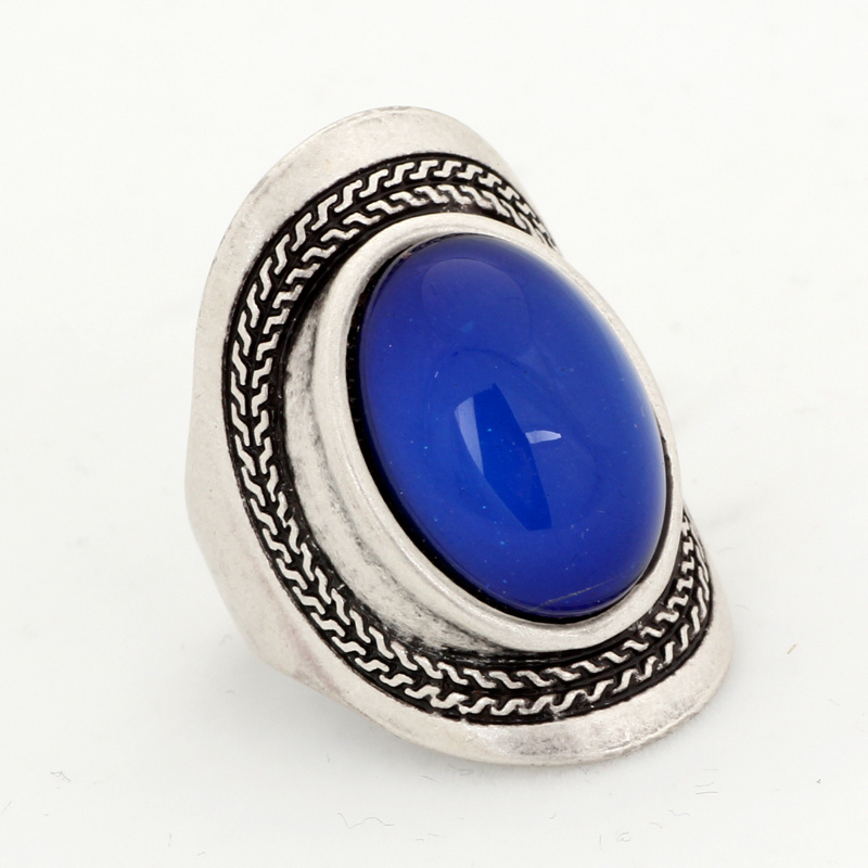 Fashion Design Antique Silver Plating Mood Ring Colors Wholesale Fashion Mood Jewelry Ring