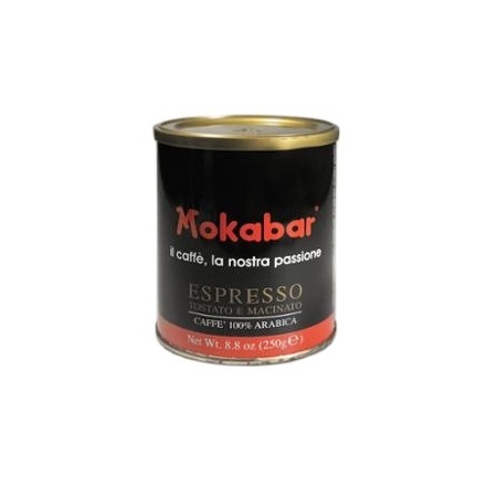 MOKABAR Roasted Ground Coffee Italian Quality 250 g 100 % Arabica Blend For Espresso Maker