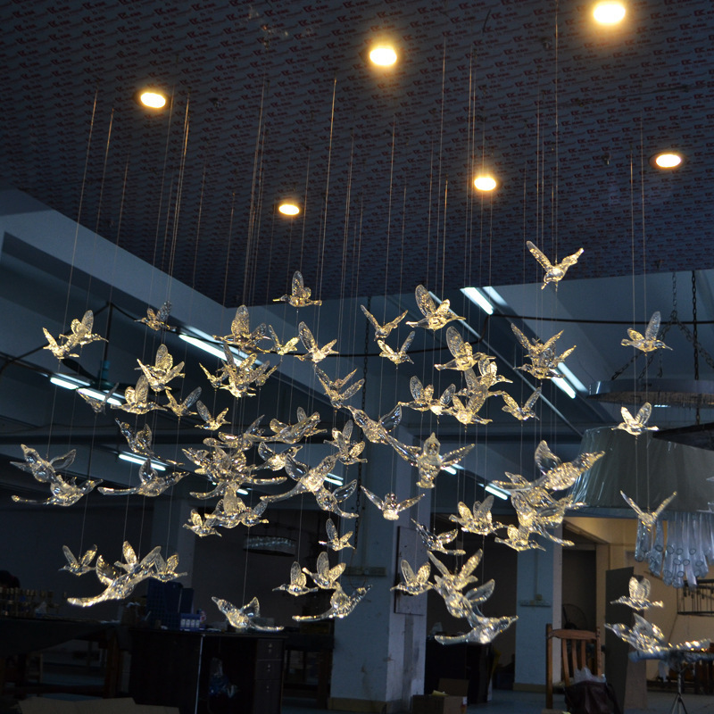 Popular HIgh Quality Different Size Acrylic Bird Hanging Bird Party Bouquet Ceiling Decoration