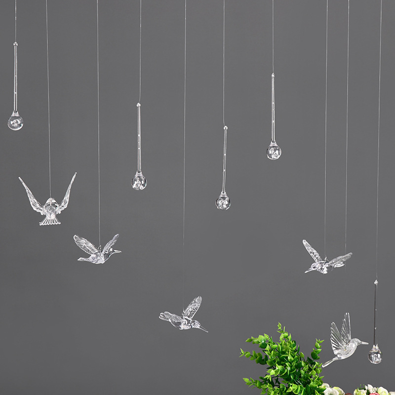 Popular HIgh Quality Different Size Acrylic Bird Hanging Bird Party Bouquet Ceiling Decoration