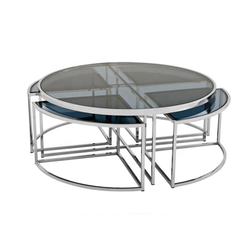 Factory Sale Various steel base 1+4 coffee table with ethiopian coffee table set