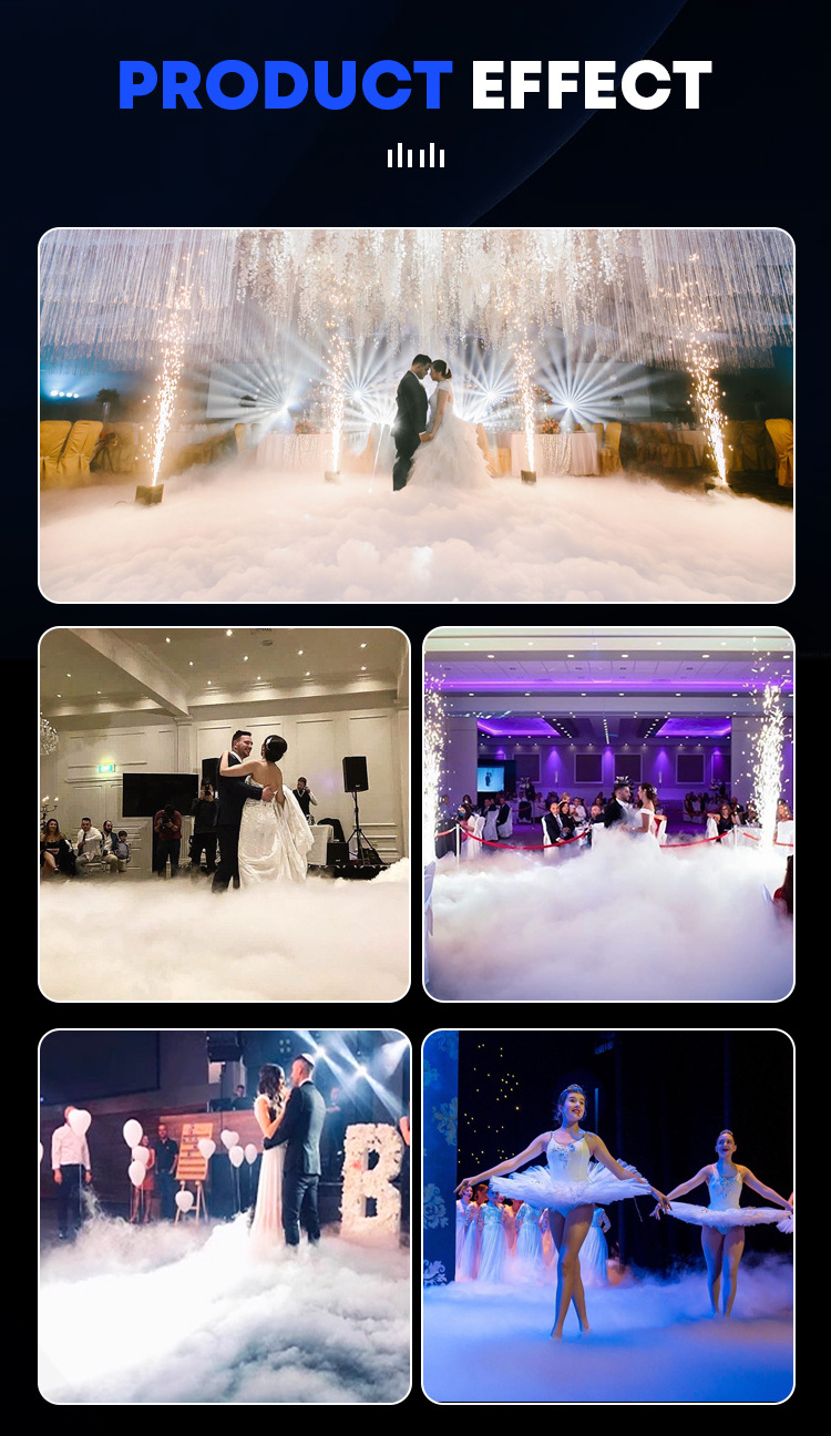 Moka sfx 4000w mini DMX dry ice low fog smoke machine for wedding first dance stage event