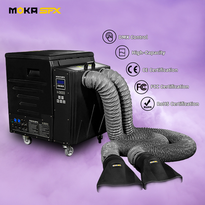 MOKA SFX High Capacity Dry Ice Machine 6000w DMX512 Low Smoke Machine Dry Ice Fog Machine For Stage Performances Wedding