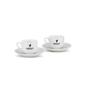 High Quality Italian Elegant White Ceramic Cups Coffee Cups Set of two Caps Coffee Mug Espresso Coffee Glass