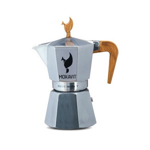 Tirol Coffee Moka Pot Aluminum Espresso Coffee Maker  Wood Handle 6 Cups Heat Resistant Kitchen Tools Accessories