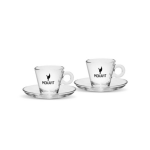 High Quality Italian Elegant Transparent Glass Cups Coffee Cups Set of two Caps Coffee Mug Espresso Coffee Glass