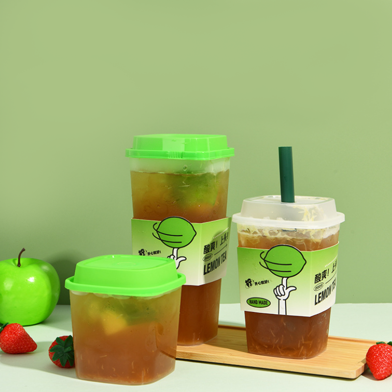 Disposable plastic cups with logo alien square clear plastic dessert cups with lids shatterproof plastic cups