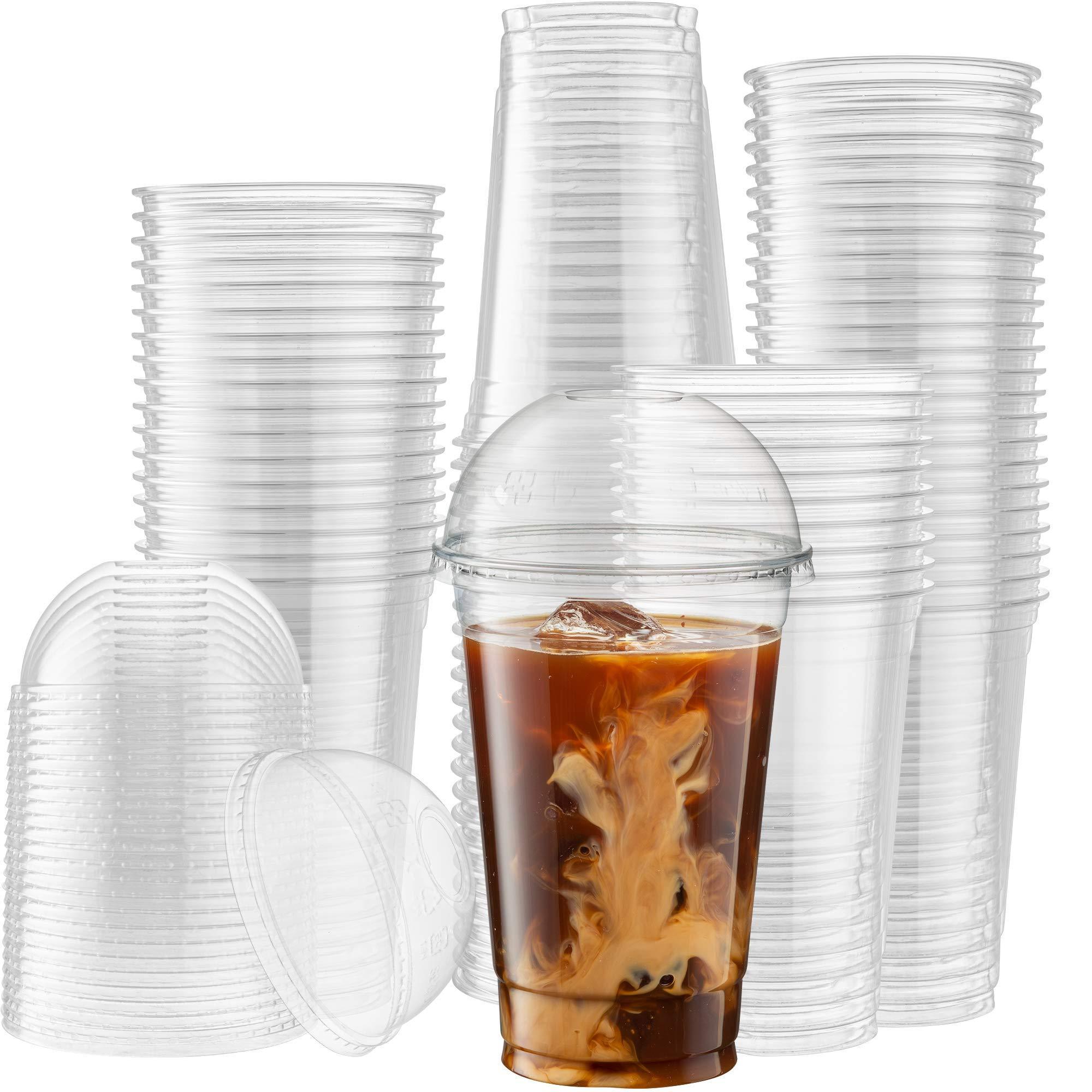 crystal clear plastic lid PET dome lid suitable for iced coffee cold drinks milkshakes disposable plastic cover