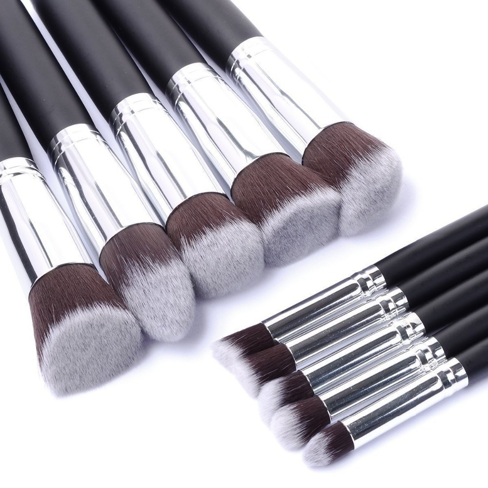 Private label 10pcs kabuki makeup brush set cheap price makeup brush