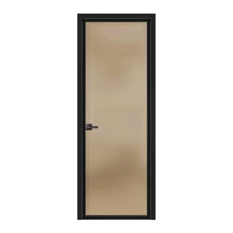 Extremely Narrow Swing Bathroom Door Interior Waterproof Aluminum Toilet Door Latest Design By China Supplier