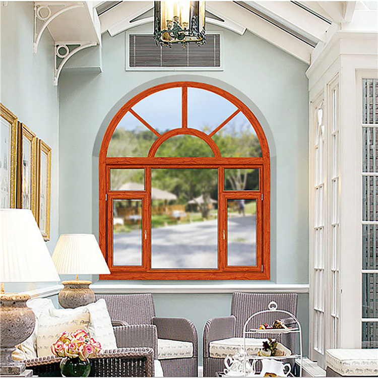 China factory price double glazed aluminum arch window price square meter