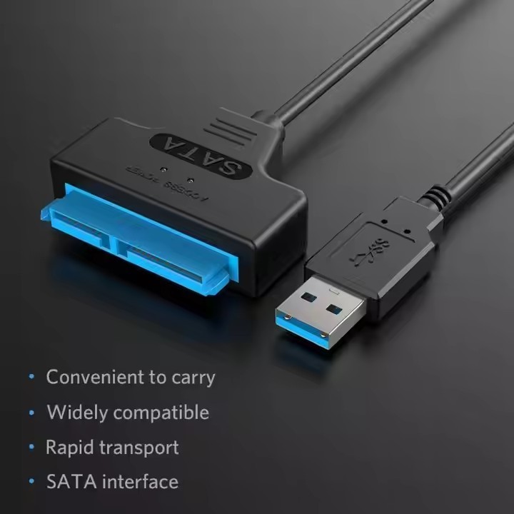 High Speed Black Data 2.5 Inch SSD HDD Hard Disk USB 3.0 Sata III To Hard Drive Adapter USB 3.0 Sata Cable