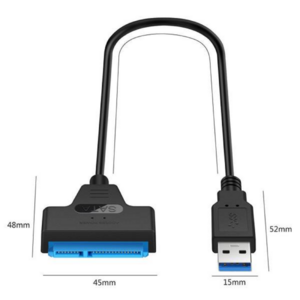 High Speed Black Data 2.5 Inch SSD HDD Hard Disk USB 3.0 Sata III To Hard Drive Adapter USB 3.0 Sata Cable