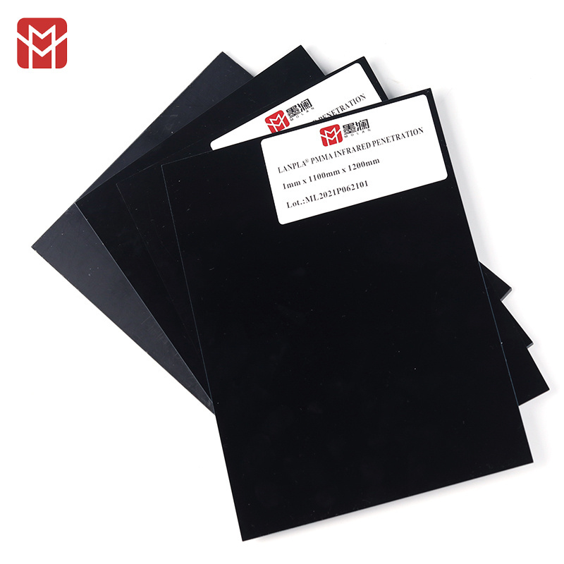 Light Weight Infrared Filter PMMA 0.8mm 1mm 2mm 3mm Thickness IR Transmitting Acrylic Sheets