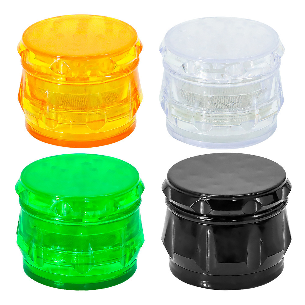 Easy to Use Lid and Bottom 2 Custom Logo 2 Parts 55mm Herb Grinder Plant Plastic Grinder for Herb Dry Spice Crusher