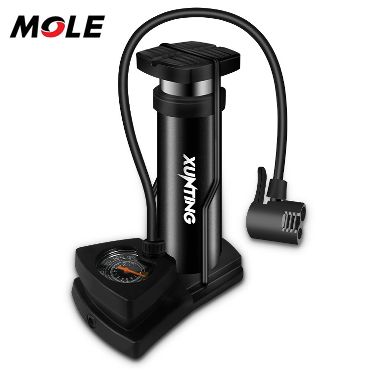 Xunting Portable Mini Foot Activated Bike Air Pump Aluminum Alloy Bike Hand Pump High Pressure Barrel Free Gas Needle