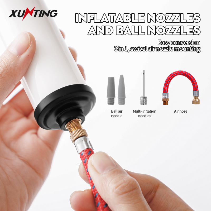 Xunting Aluminum Alloy 12Psi Toy Hand Pump Balloon Pump Inflator Yoga Gym Portable Mini Manual Air Soccer Ball Pump With Needle