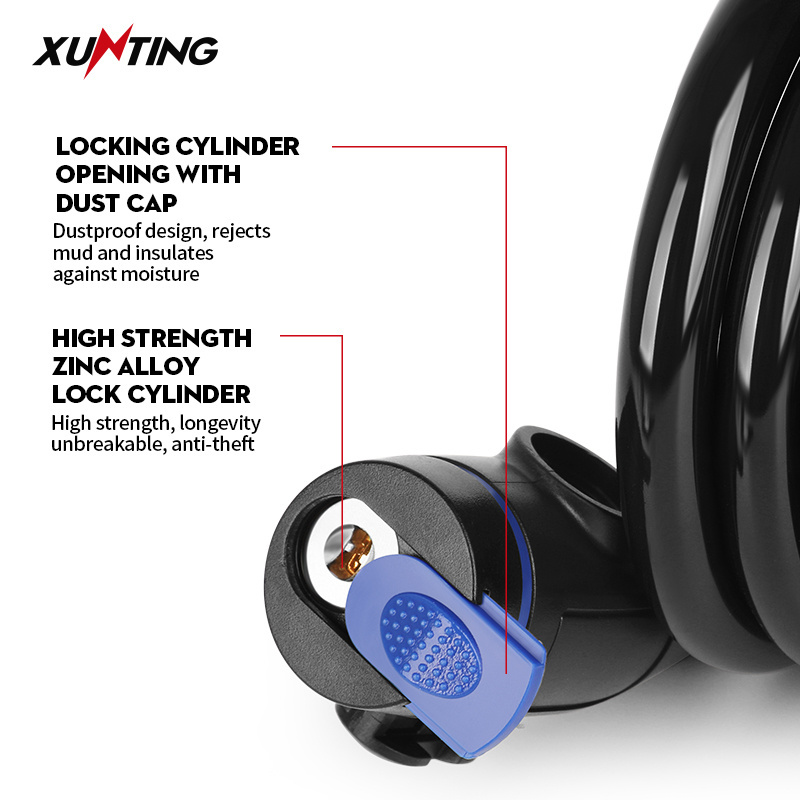 Xunting Bike Lock Anti-theft MTB Road Bicycle Steel Wire Cable Lock Motorcycle Helmet Folding Bike Electric Scooter Safety Lock