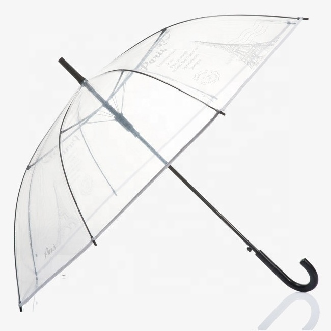 Custom Print PVC Transparent Umbrella for Kid and Adult