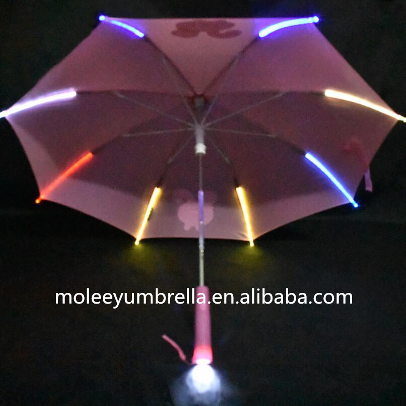 Wholesale 19 Inches Flashlight 7 Colors Led Children Umbrellas For Kids