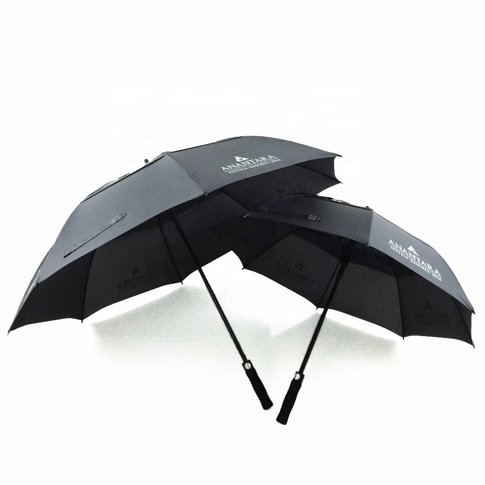 Promotional double layer windproof carbon fiber durability sport golf umbrella