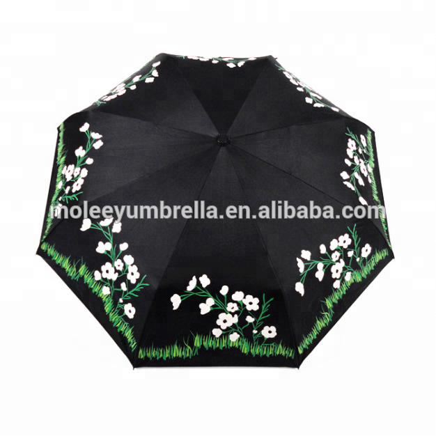 Boys Girls Anti UV Color Changing Cute Cartoon Pictures Clear Plastic Small Folding Umbrella For Kids