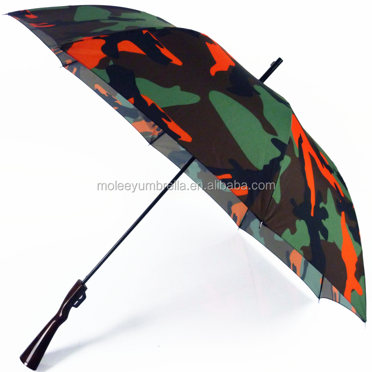 High Quality Special Handle Design Anti Wind Frame Dupont Pongee Camouflage Gun Umbrella