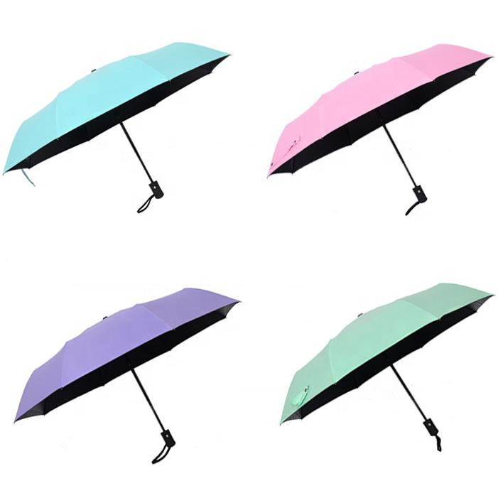 High Quality Japanese Outdoor Extra Large Purple Personal Telescoping 3 Folding Sun And Rain Umbrella