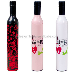 Customized Deco Cap Cheap Promotional Rose Perfume Wine Bottle Shape Umbrella In Small Quantity