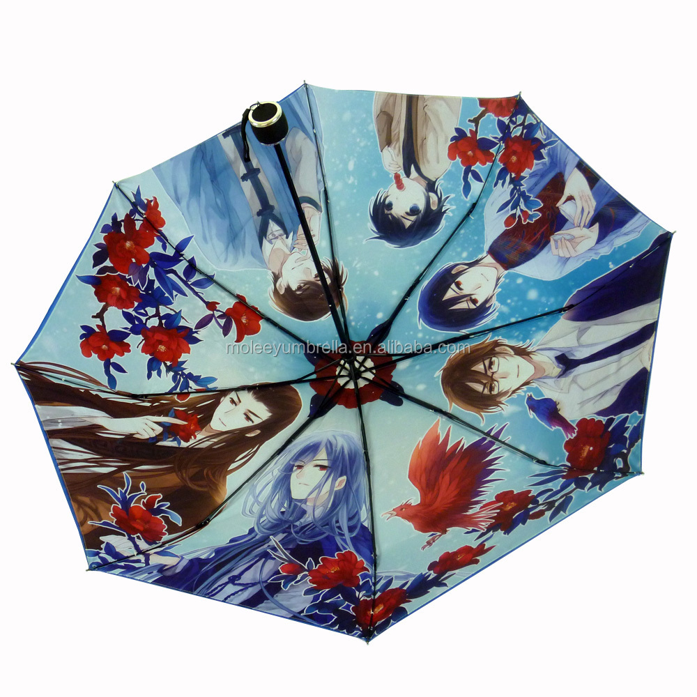 Custom High Quality Dog Cat Design Inside Full Color Picture Photo Print Parasol Umbrella