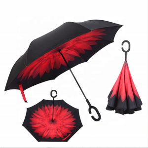 Portable Large Capacity Custom Double Layer Inverted Umbrella Auto Stand Umbrella Made China