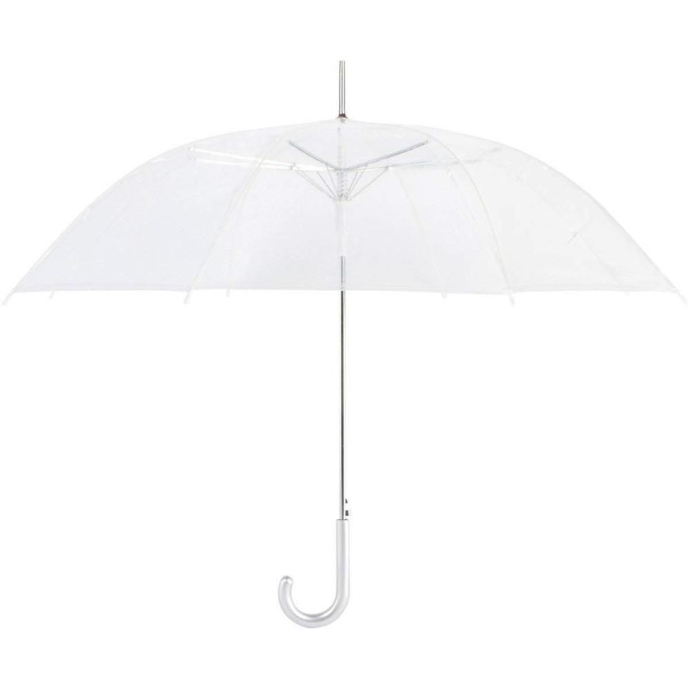 Clear See Through Dome Shaped Apolo Bubble Plastic POE Straight Transparent Umbrella