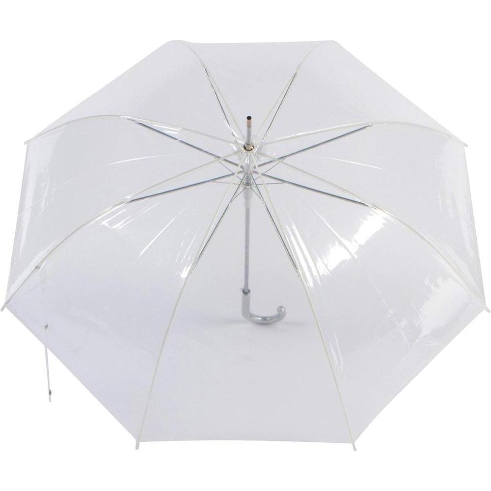 Clear See Through Dome Shaped Apolo Bubble Plastic POE Straight Transparent Umbrella