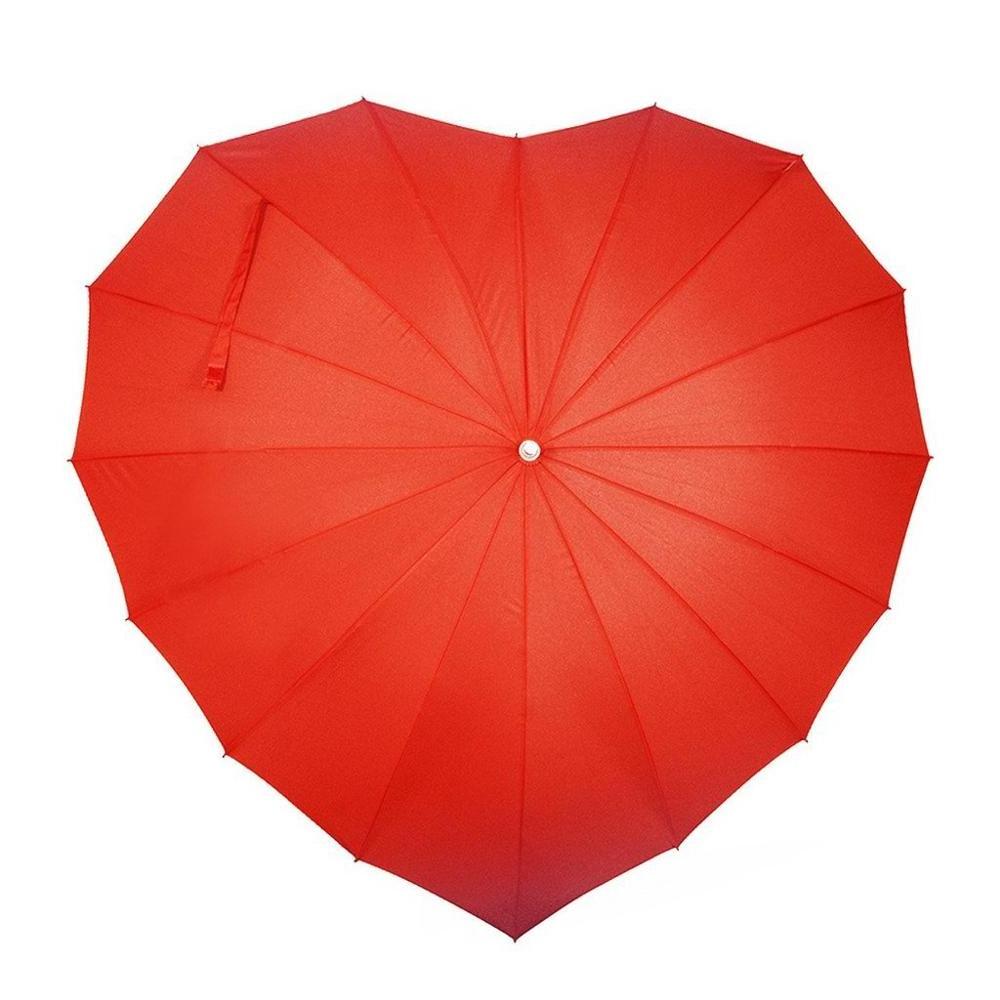 Personalised Wedding Souvenir 16 Panels Heart Shaped Wedding Straight Umbrella