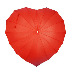 Personalised Wedding Souvenir 16 Panels Heart Shaped Wedding Straight Umbrella