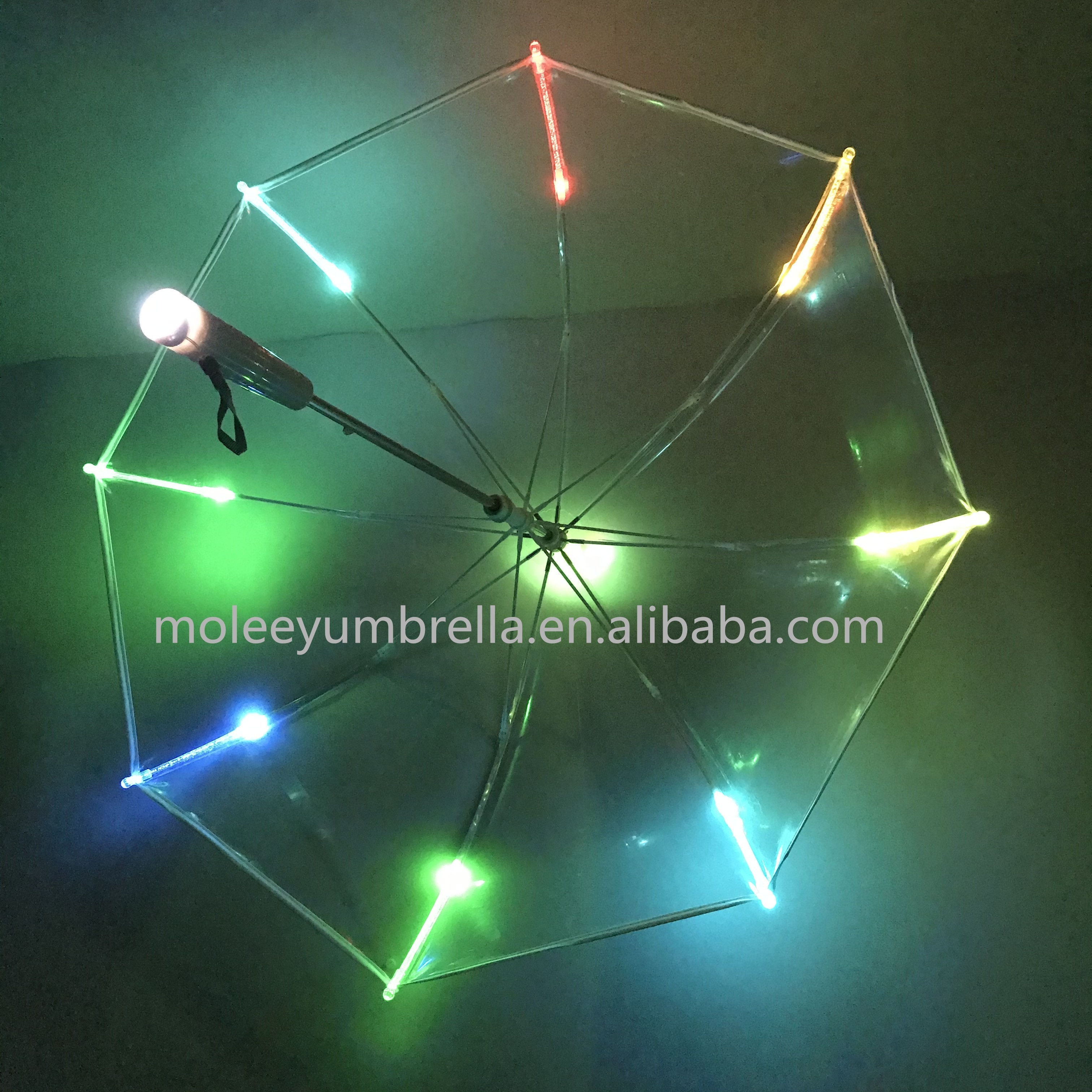 Wholesale Custom Led Light Dome Shaped Bubble Clear Transparent Child Kid Led Umbrella