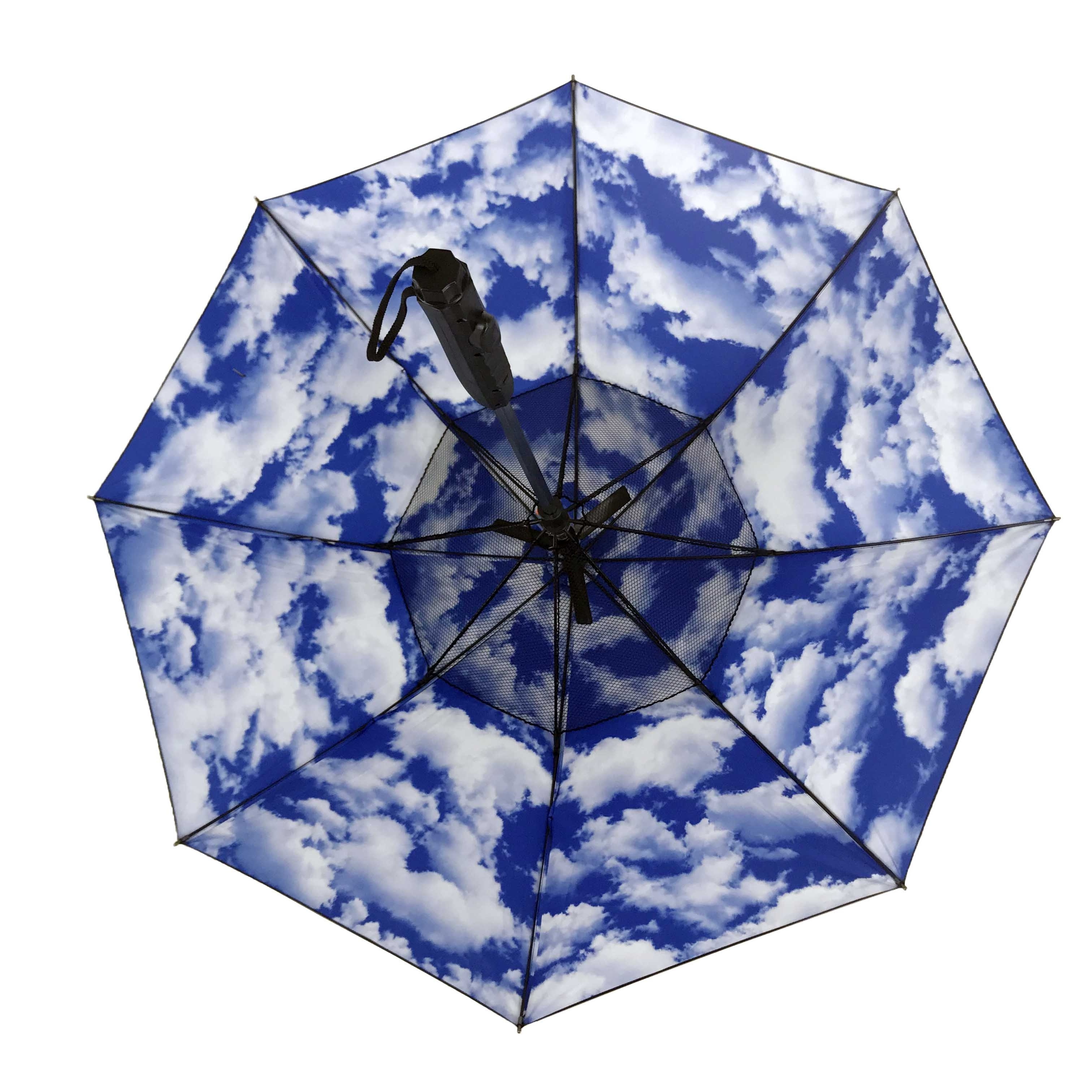 Umbrella with Built in Fan and Water Spray Mist