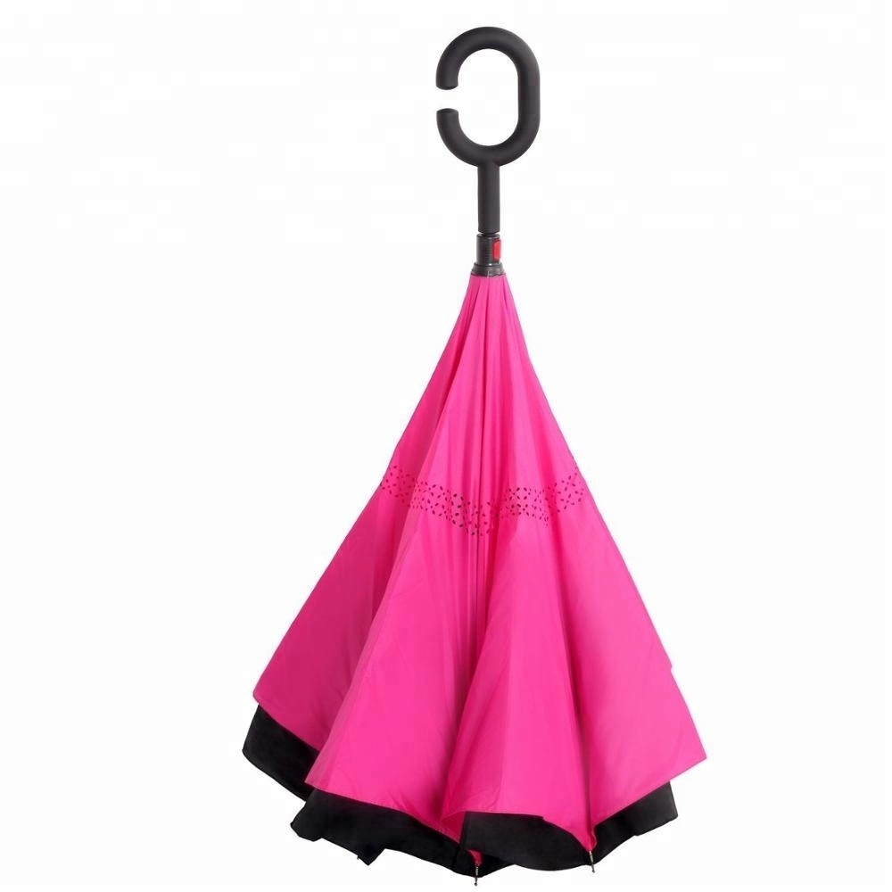 Fiberglass Frame Cheap Wholesale Good Quality Inverted Reverse Umbrella For Rain