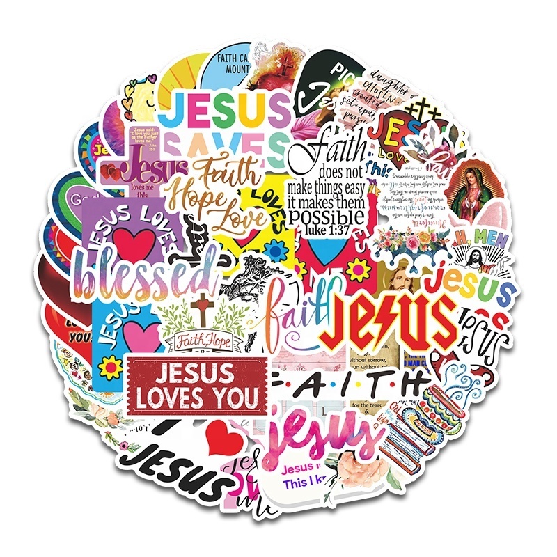 50 pcs Christian Stickers Religious Bible Faith Sticker packs for adults