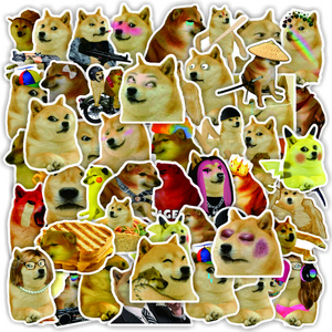 50Pcs Pet Cat Dog Pet Meme Decorative Sticker For Notebook Wall Laptop Car Waterproof Animal Stickers Pack